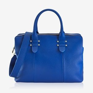 Gigi New York Parker Satchel- Cobalt Pebble Grain